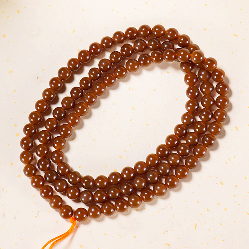 新疆和田玉且末金山料浓郁红糖手链手串A 卡6