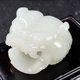 新疆大师张亚龙作品和田玉羊脂白玉虎头扳指67.47克 内径22mm
