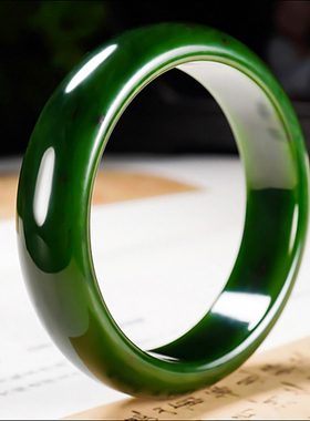 新疆冯立辉作品和田玉俄料7号矿红皮老料碧玉手镯54.50克内径53mm