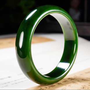 新疆冯立辉作品和田玉俄料7号矿红皮老料碧玉手镯54.50克内径53mm