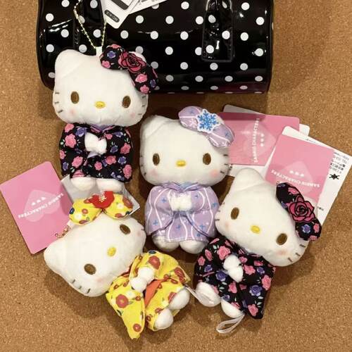 日本HelloKitty和服系列挂件可爱毛绒公仔玩偶凯蒂猫kt包包挂饰钥