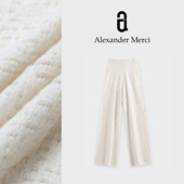 茉莉风铃 裤 子 牛绒羊毛松紧腰针织长裤 D25T52513