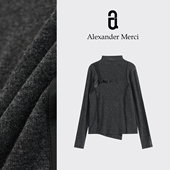 D25T111208 山本暗黑半高领拼接设计打底 暗黑美学 暗烬羊毛感