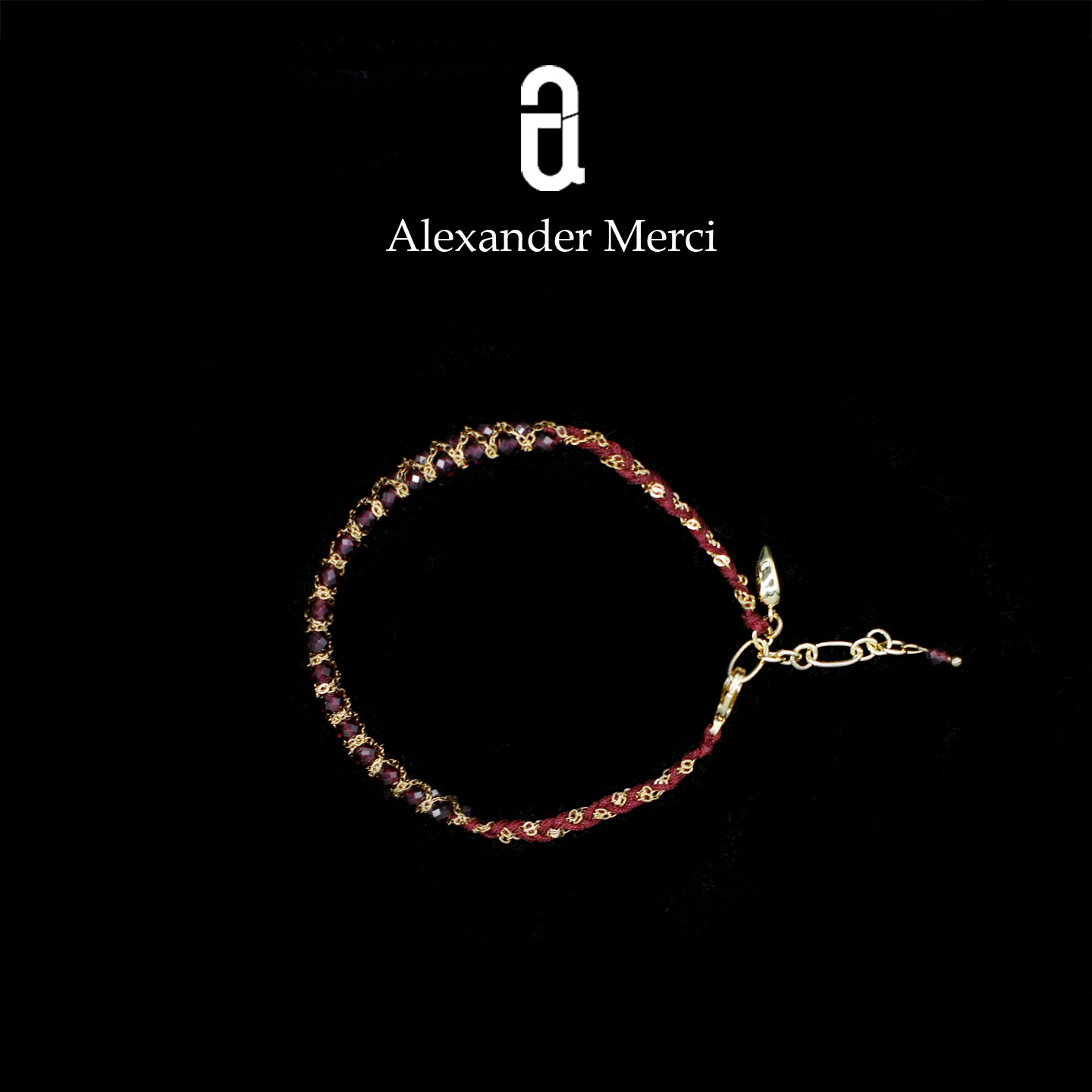 绝美希腊订单重工纯手工编织天然石榴石手链AD25S120926