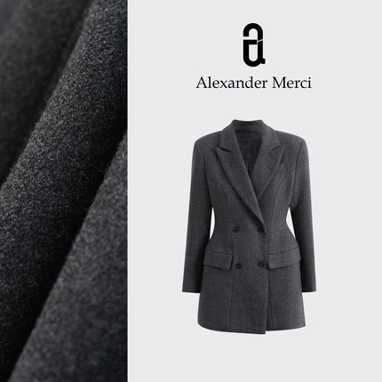 【沙漏西装】秋冬中长款内里加棉显瘦高级西装外套 D25T111110