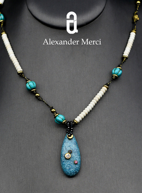 希腊订单白松手工编织重工毛衣链 AD25S112325