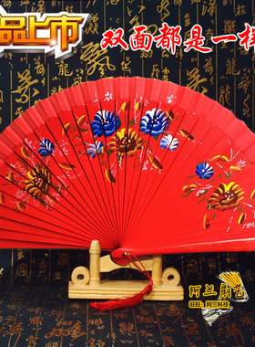 易开合爵士团体舞蹈木质工艺折扇