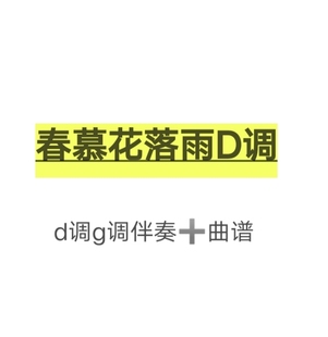 春慕花雨落古筝D调G调伴奏曲谱 纯音乐初学古筝伴奏曲谱