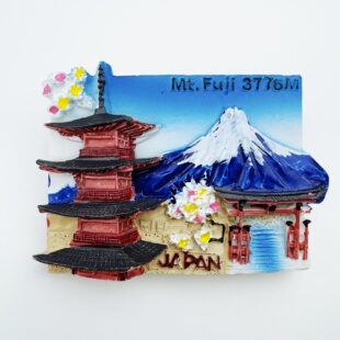 树脂日本冰箱贴创意富士山五重塔鸟居磁吸贴旅游文化纪念品伴手礼