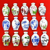 中国风陶瓷青花瓷花瓶冰箱贴纪念品家居饰品商务送老外礼品磁铁