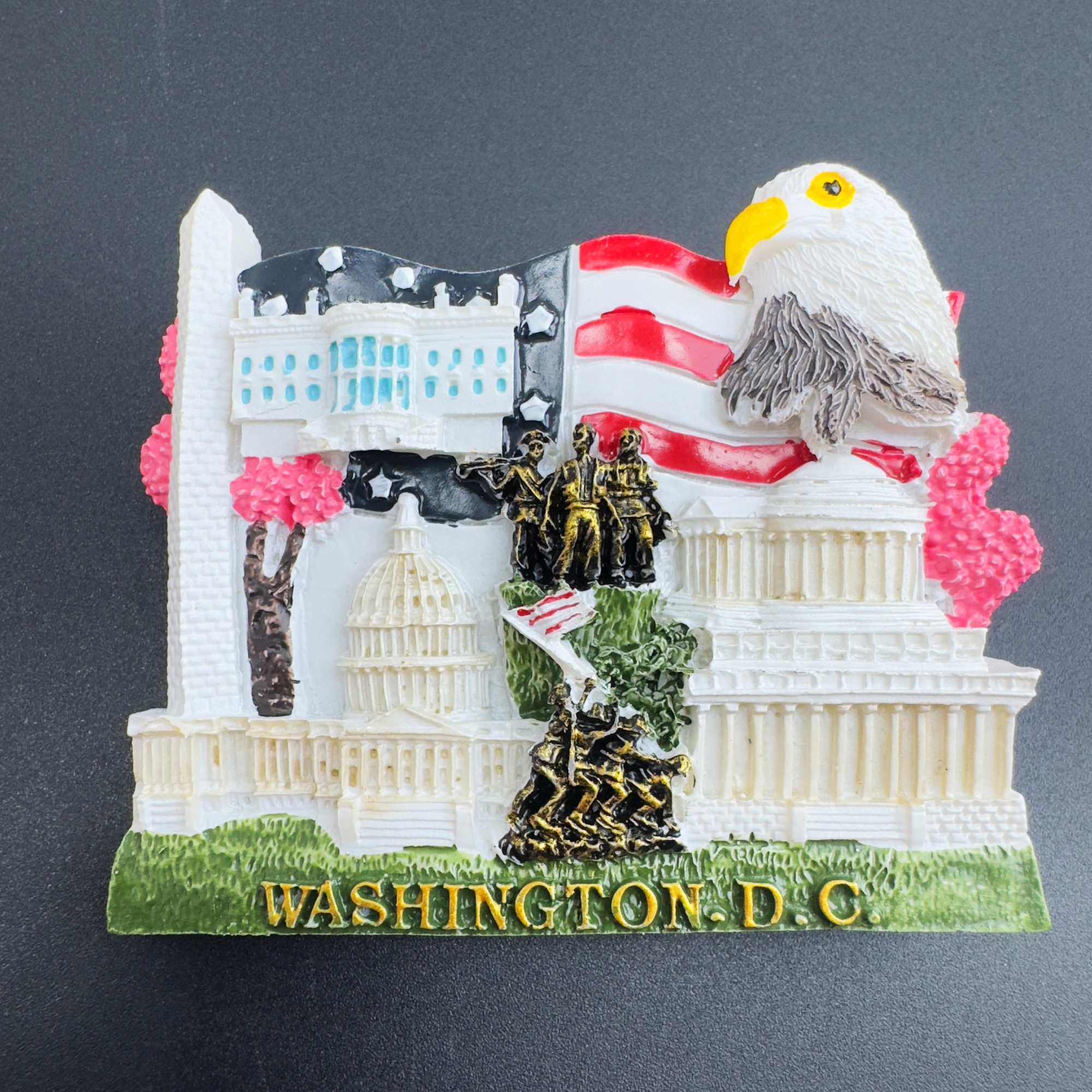 树脂美国华盛顿老鹰文创冰箱贴