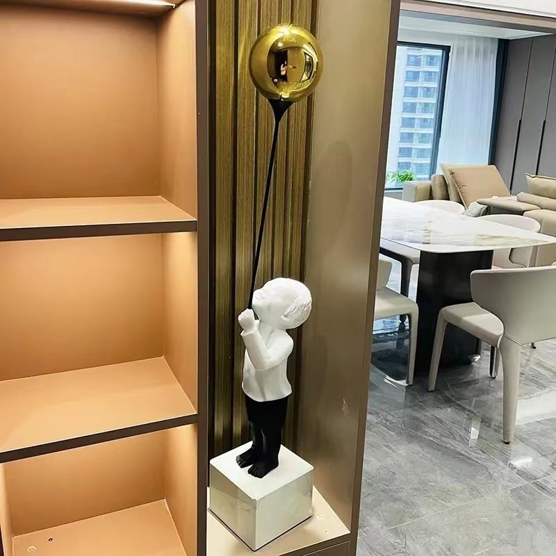 创意摆件家居饰品电视柜客厅桌面玄关儿童房汽球男孩雕塑乔迁礼物
