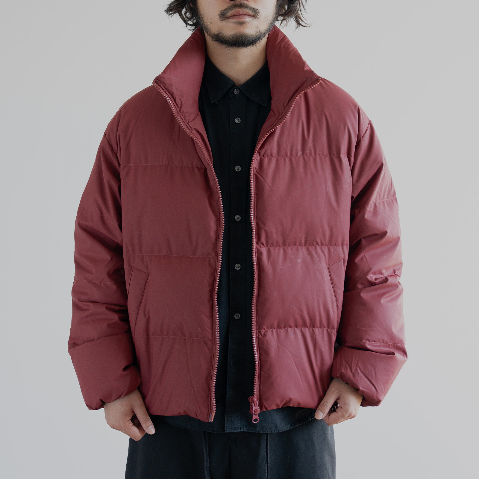 雾撞山野冬季PU皮羽绒服男90白鸭绒加厚保暖外套女简约百搭面包服