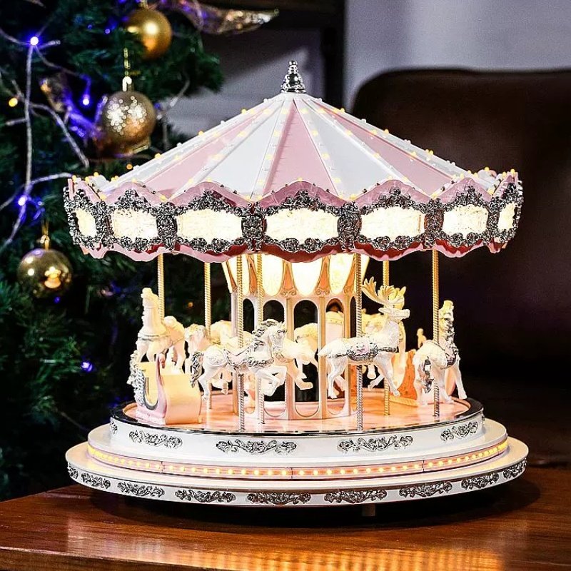 美国Mr.Christmas旋转木马音乐盒八音盒送女生儿童生日礼物情人节