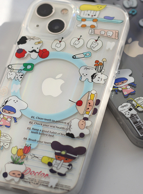 omatl原创牙齿系列 imd光面镭射 磁吸大孔手机壳适用于苹果iphone