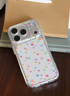 omatl原创小花朵 imd光面透明 手机壳适用于苹果iphone