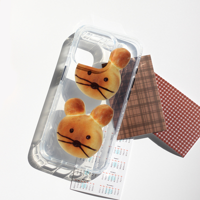 omatl原创老鼠面包 imd光面透明 手机壳适用于苹果iphone