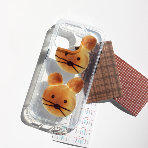 omatl原创老鼠面包 imd光面透明 手机壳适用于苹果iphone
