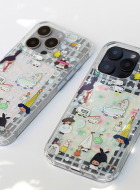 omatl原创浴室系列 imd双层图案光面透明 手机壳适用于苹果iphone