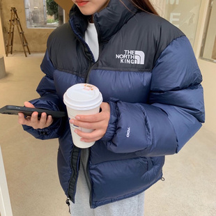 现货】保暖羽绒服1996美版大码防水加厚700蓬短款连帽外套男女冬