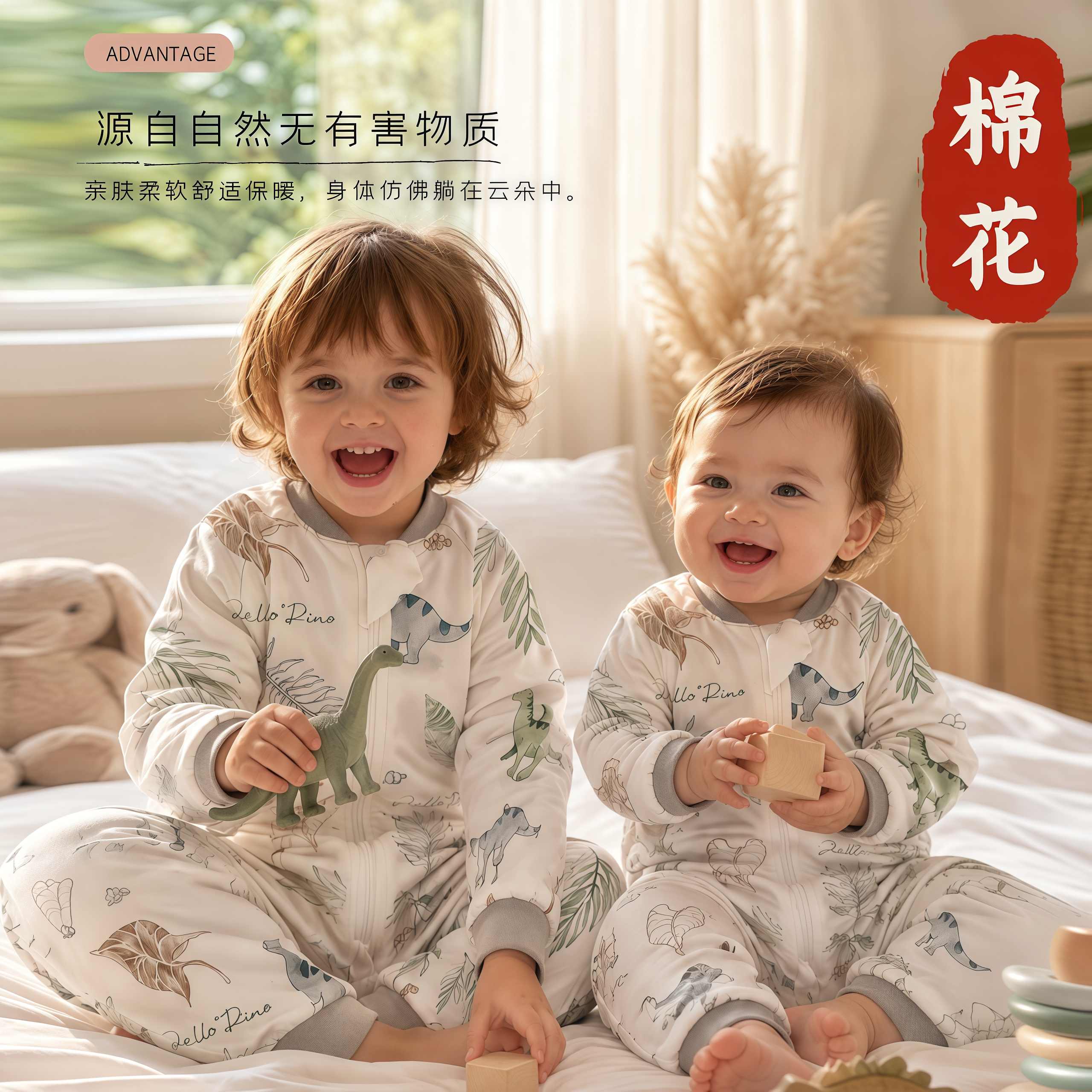 宝宝纯棉花填充分腿睡袋秋冬加厚新生婴儿连体睡衣儿童防踢被神器