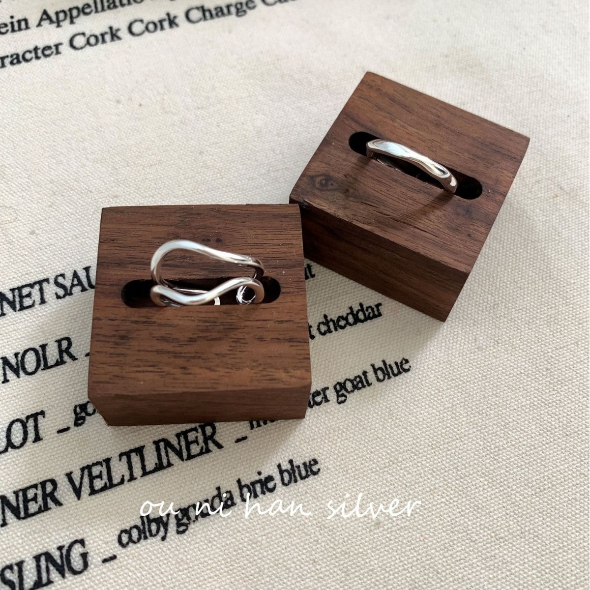 lulu S925纯银双层波浪纹戒指女小众设计高级感轻奢开口食指指环