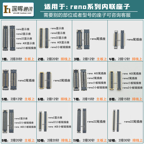 适用 OPPO RENO ACE 显示屏幕座 RENO2 Z 尾插排线连接口主板座子
