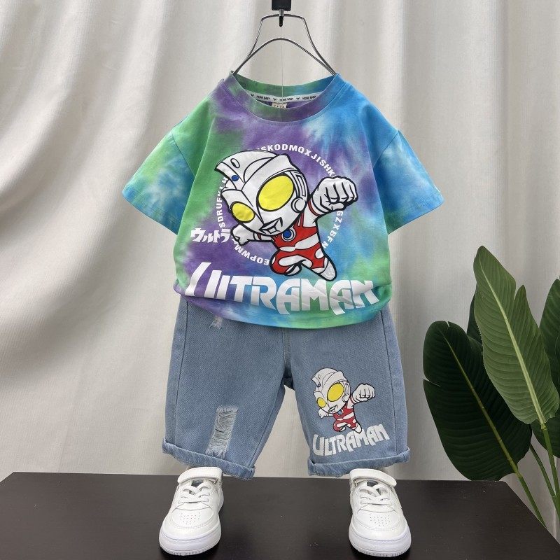 帅翻了！潮流扎染亮灯奥特曼衣服
