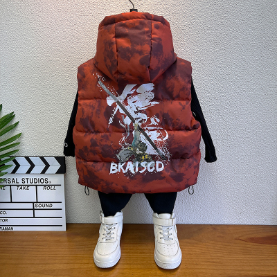 男童马甲外穿秋冬季加厚保暖网红悟空儿童羽绒棉帅气马夹2024新款