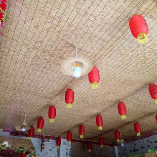 芦苇帘遮光透气草帘子复古山庄民宿饭店直播间背景墙吊顶专用大卷