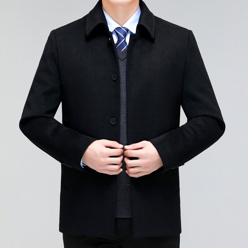 代发羊绒大衣男2024秋冬宽松男式外套保暖可拆内胆男装羊毛大衣