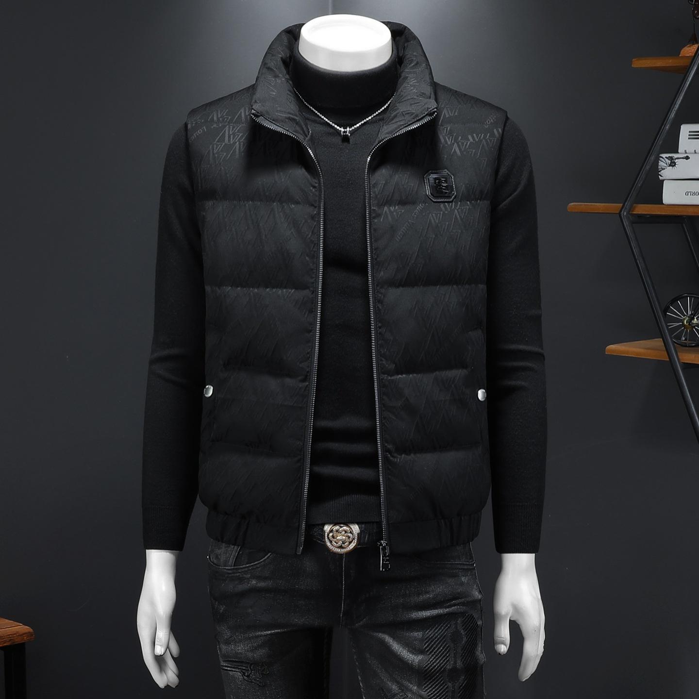 欧洲站2025冬季新款男士高品质90%白鸭绒羽绒马甲高品质休闲背心