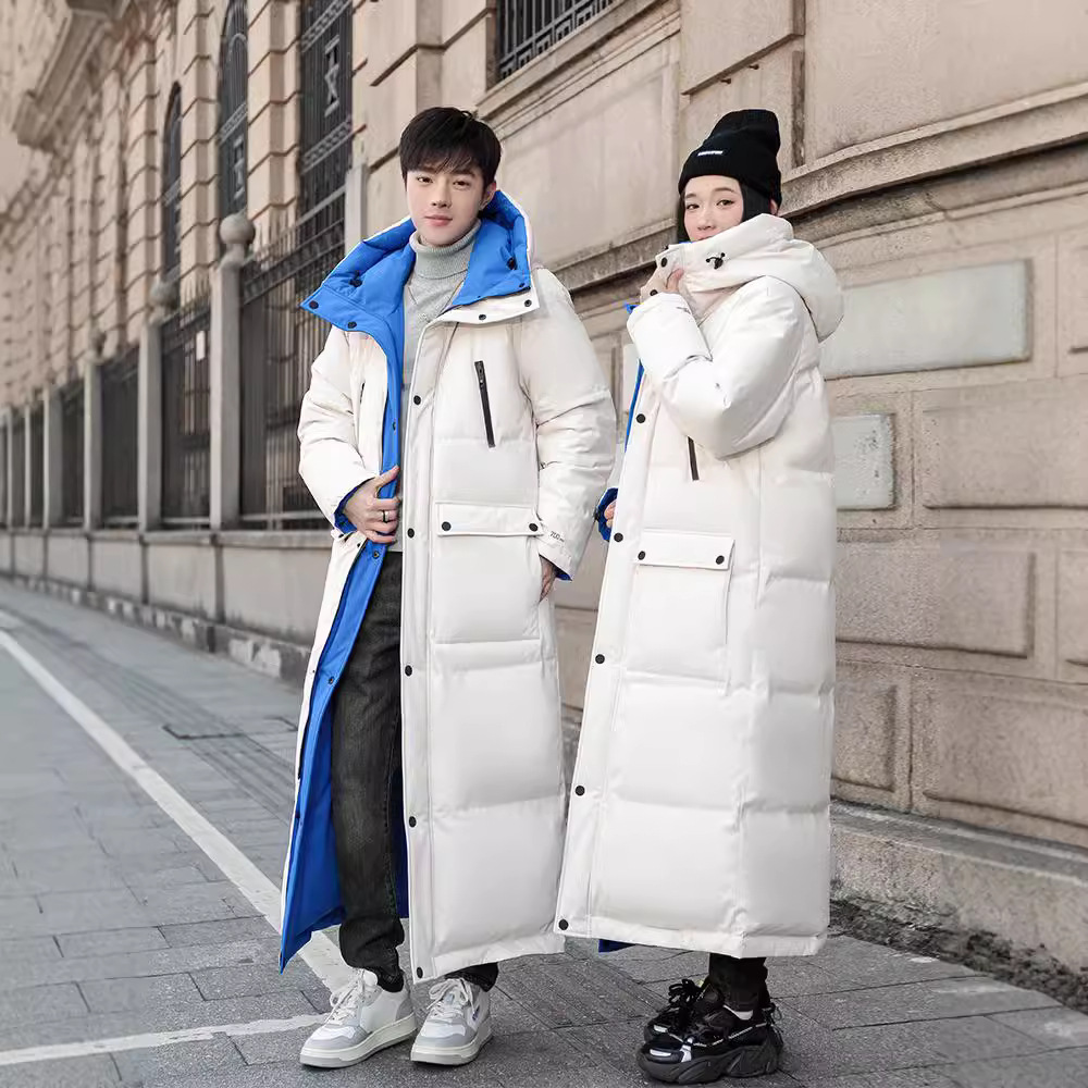 进口鹅绒长款过膝盖羽绒服2024年冬新款加厚男女同款大衣时尚外套