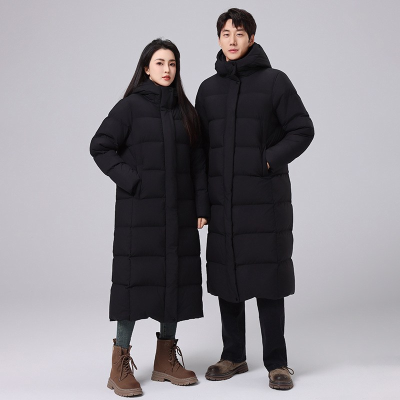 极寒系列高端情侣加长款鹅绒服加厚保暖连帽大码90白鹅绒羽绒外套