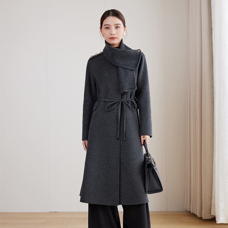 双面呢大衣中长2025秋冬新款韩版宽松显瘦羊羊毛呢外套含羊绒大衣
