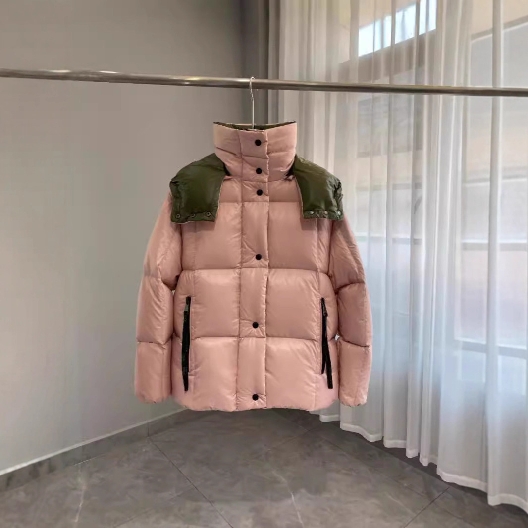 高版本蒙家parana羽皇织带拉链面包服连帽羽绒外套女士保暖羽绒服