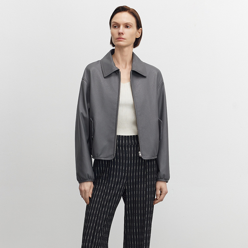 新款真皮皮衣外套女韩版海宁绵羊皮高端气质修身机车夹克短款