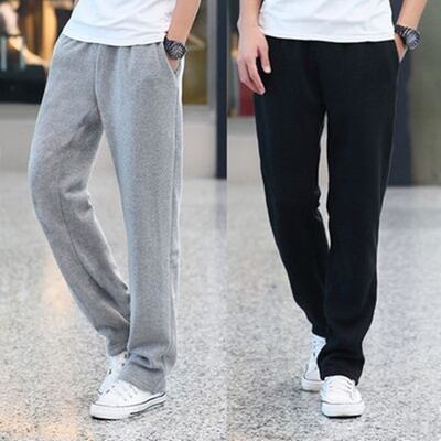 春季运动裤男纯棉宽松休闲直筒裤