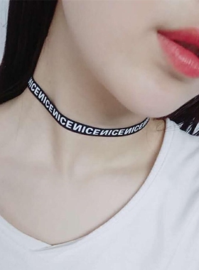 choker手工黑色日系原宿锁骨链