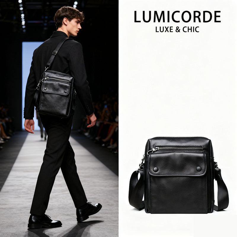 Lumicorde头层牛皮商务斜挎包