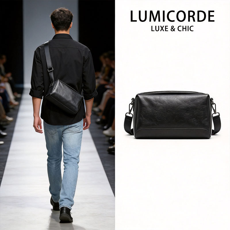 Lumicorde真皮男士通勤斜挎包