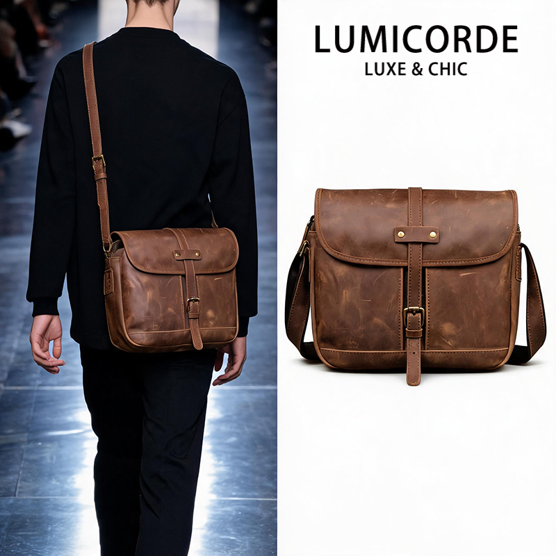Lumicorde真皮邮差包男士斜挎