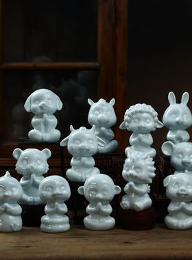 国风创意陶瓷十二生肖伴手礼全套