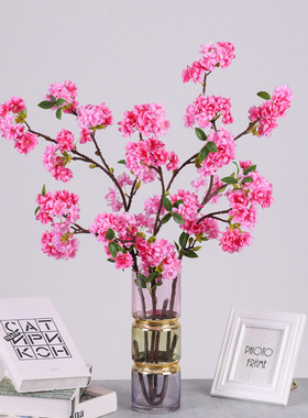 仿真新中式家居装饰拍摄樱花枝插花桃花假花酒店摆件优质绢花