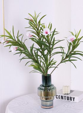 仿真花 柳叶桃带花 家居客厅软装饰工程婚庆花瓶摆件造景绿植
