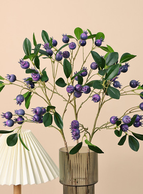 仿真蓝莓果人造浆果家居花艺搭配插花装饰艺术摆件植物假花枝