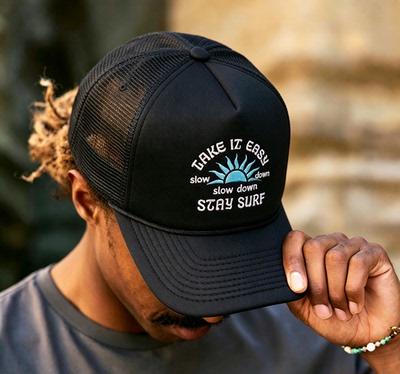 STAY SURF TAKE IT EASY Slow Down西海岸冲浪刺绣货车帽海绵网帽