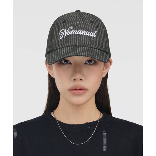 韩国首尔潮牌NOMANUAL NM STRIPE BALL CAP -复古条纹软顶棒球帽