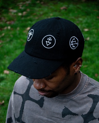 Shades Distressed Sigil Cap 英国电音潮牌做旧破坏风软顶老爹帽