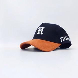 Uphill Burnt Brim Suede Battle美潮牌拼色麂皮棒球帽弯 Orange